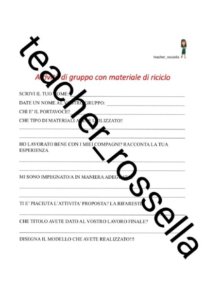 Attività di gruppo con materiale di riciclo