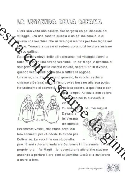 Leggenda della Befana comprensione/laboratorio a diversi livelli.