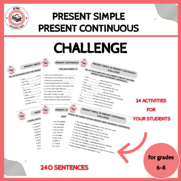 Present Simple and Present Continuous challenge