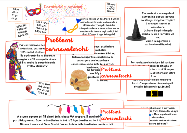 Carnevale si avvicina! Problemi di geometria