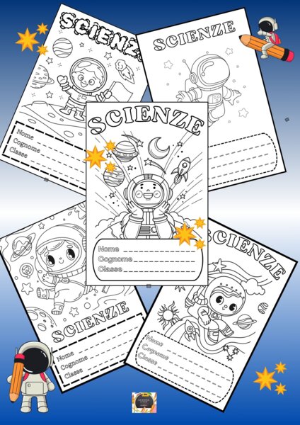 KIT 5 COPERTINE QUADERNO DI SCIENZE - TEMA SPAZIO -
