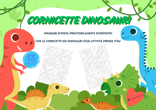 CORNICETTE DINOSAURI di Vita da Mammestra