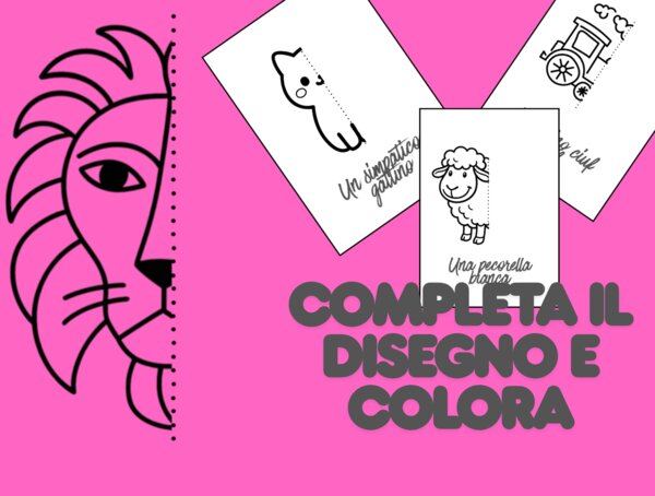 Completa e Colora": Schede di Manualità e Simmetria per Bambini