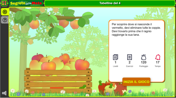 "Trova il vermetto"- Gioco interattivo on-lain, sulle tabelline del 4.