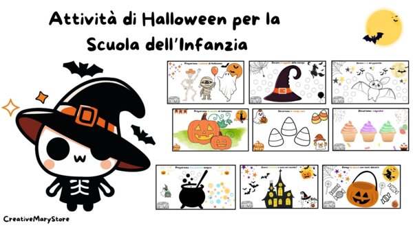 Attività di Halloween per la scuola dell’infanzia – 8 schede gioco stampabili