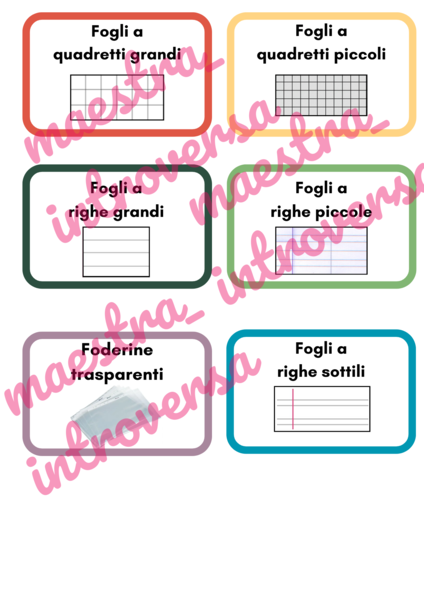 Etichette per organizzare il materiale dei bambini
