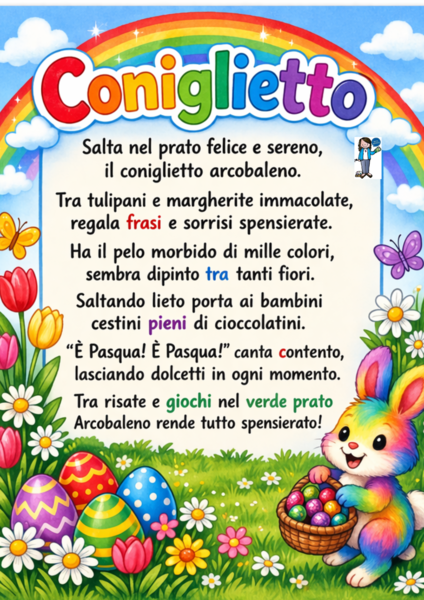 Filastrocca "Coniglietto arcobaleno"