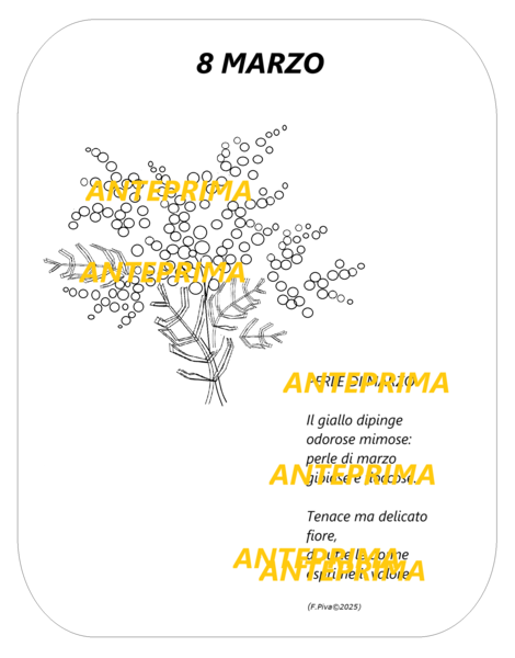 8 MARZO- FESTA DELLA DONNA - Poesia inedita + immagine da COLORARE E STAMPARE