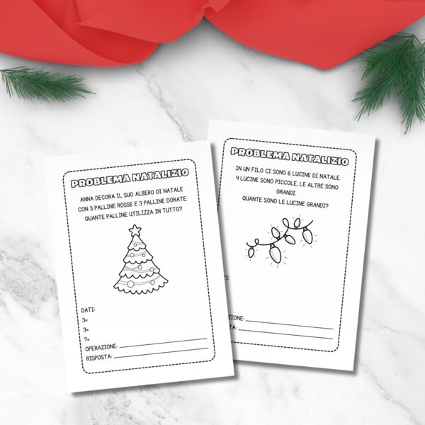 Problemi di matematica sul Natale classe prima