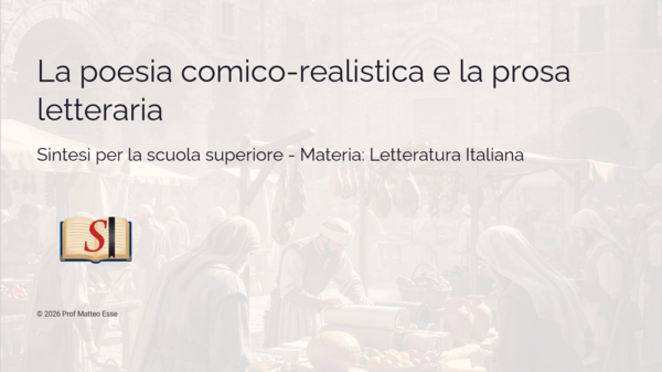 La Poesia Comico-Realistica e la Prosa del Duecento (Slide PPTX + Verifica e Soluzioni)
