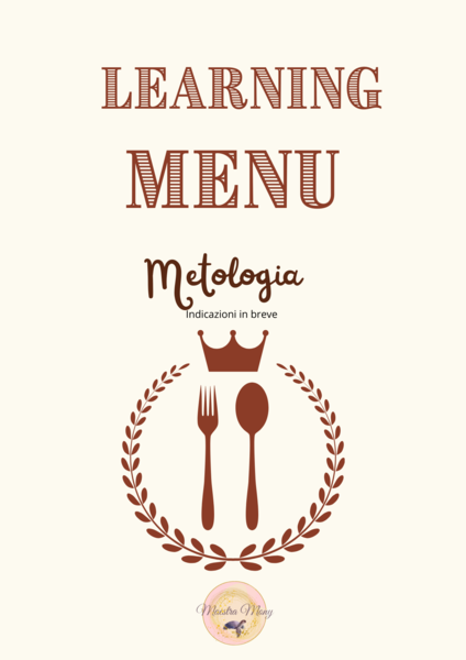 Learning Menu. Metodologia