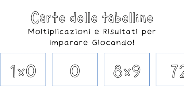 Carte delle Tabelline: Moltiplicazioni e Risultati per Imparare Giocando!