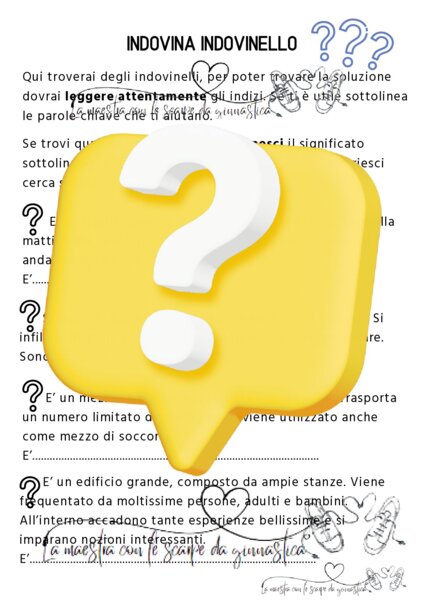 Indovina indovinello- comprensione del testo