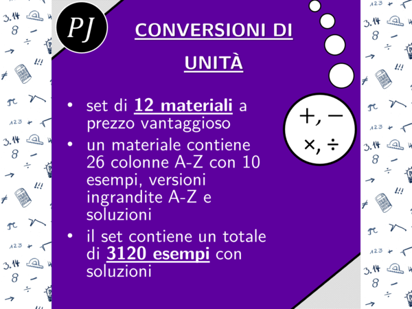 Conversioni di unità | fisica | pacchetto promozionale