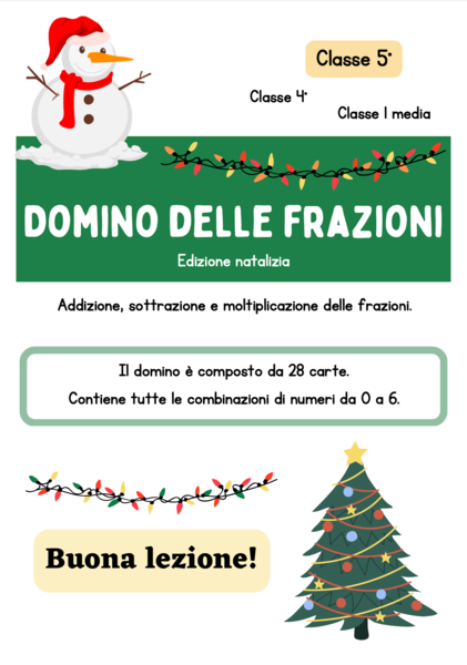 Domino delle frazioni - versione natalizia