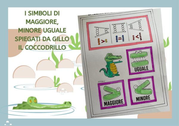 I simboli maggiore, minore e uguale spiegati da Gillo il Coccodrillo
