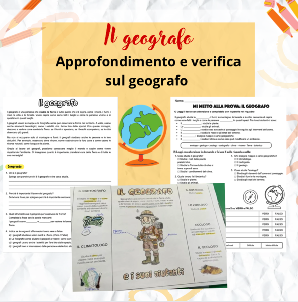 Il geografo - approfondimento, lapbook e attività di verifica