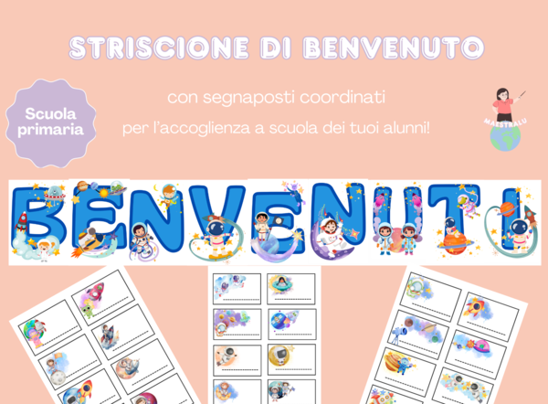 Striscione di benvenuto a tema "spazio".