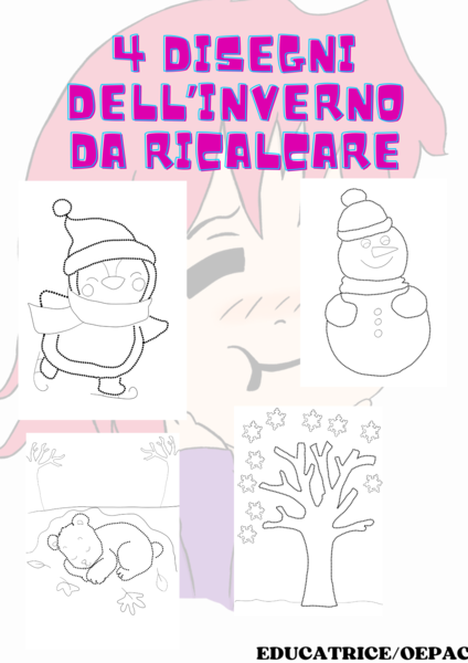 4 disegni dell'inverno da ricalcare