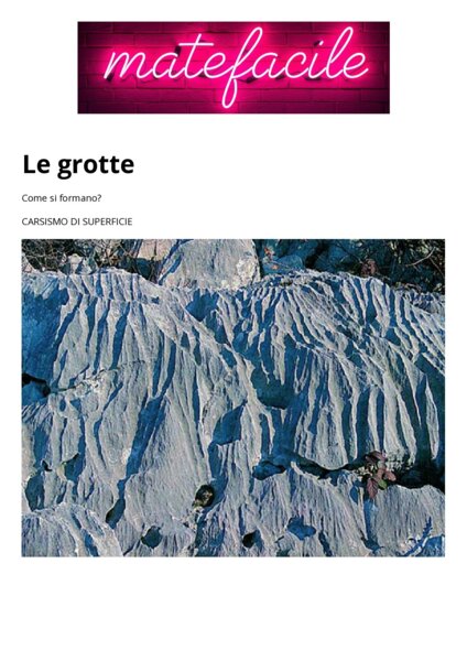 "Come si formano le grotte?"