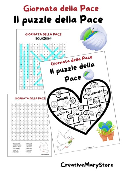 Giornata della Pace - Set Attività: Puzzle e Cruciverba