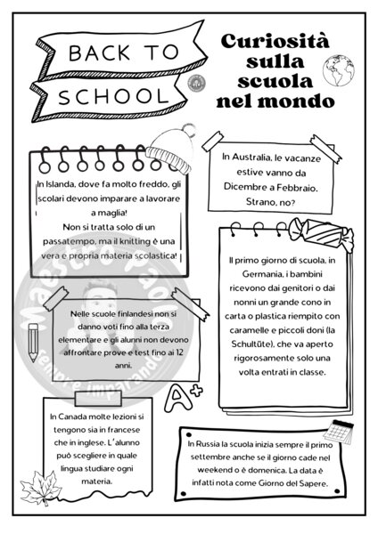 Curiosità della scuola nel mondo! Back to school