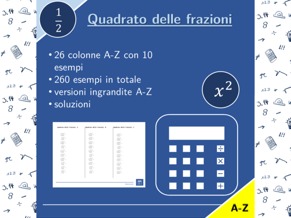 Quadrato delle frazioni | matematica | 26 colonne