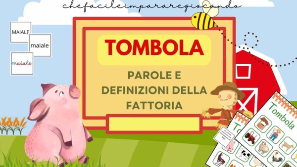 TOMBOLA DELLA FATTORIA – LETTURA DI PAROLE E DEFINIZIONI