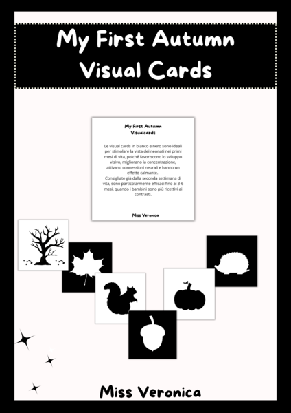 My first Autumn visual cards