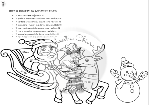Operazioni da colorare Natalizie