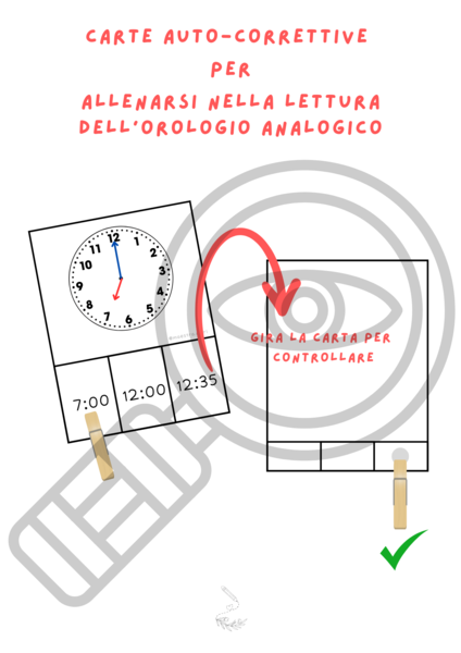 44 cards auto-correttive per consolidare la lettura dell'orologio analogico