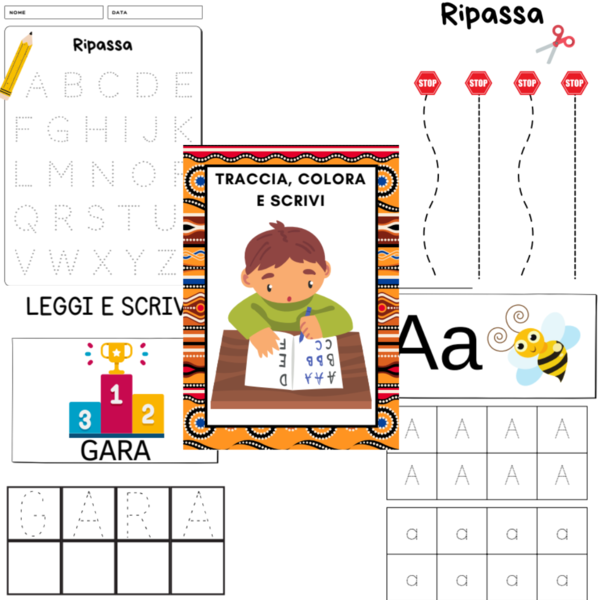 Traccia, colora e scrivi