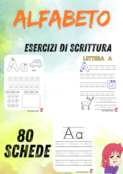 alfabeto: esercizi di scrittura: 80 pag