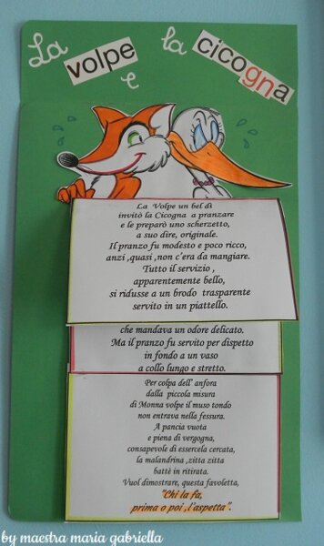 La volpe e la cicogna fabula flipbook in rima