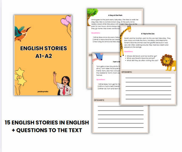 LETTURE IN INGLESE - LIVELLO A1-A2, ENGLISH STORIES, ENGLISH READING