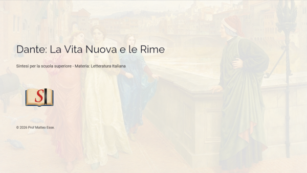 Dante: La Vita Nuova e le Rime - Lezione Completa (Slide PPTX + Verifica e Soluzioni)
