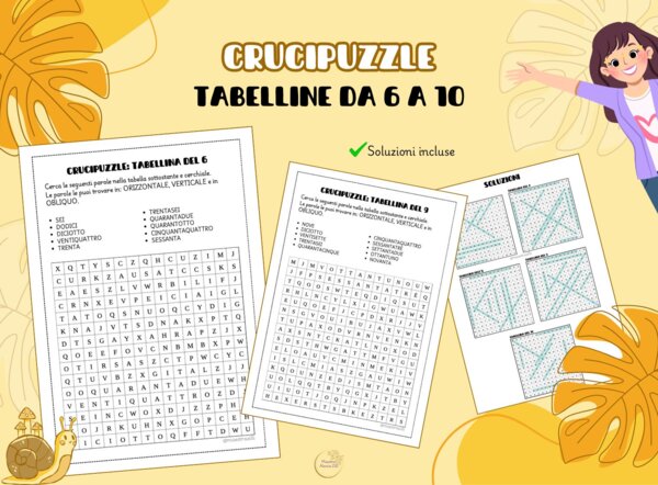 CRUCIPUZZLE: tabelline da 6 a 10