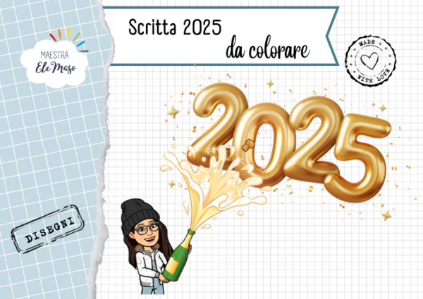 Disegno da Colorare "2025": Idee Creative per Decorazioni Personalizzate