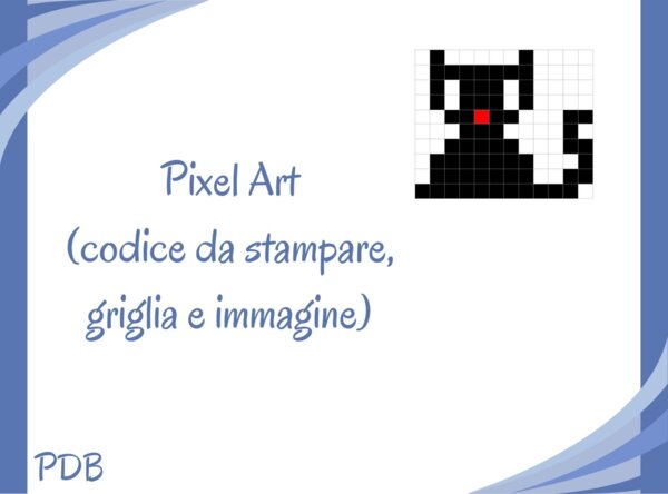 Pixel Art (Coding unplugged) - gatto nero