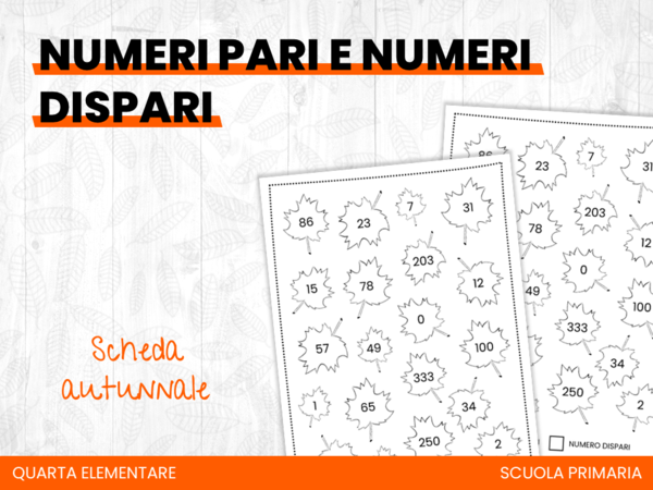 Scheda autunnale - numeri pari e numeri dispari