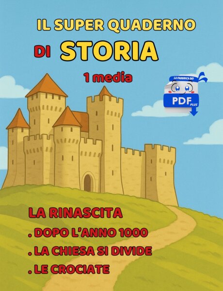 Il SUPER QUADERNO DI STORIA 1 media: LA RINASCITA: Dopo l’anno 1000-La Chiesa si divide-Le Crociate
