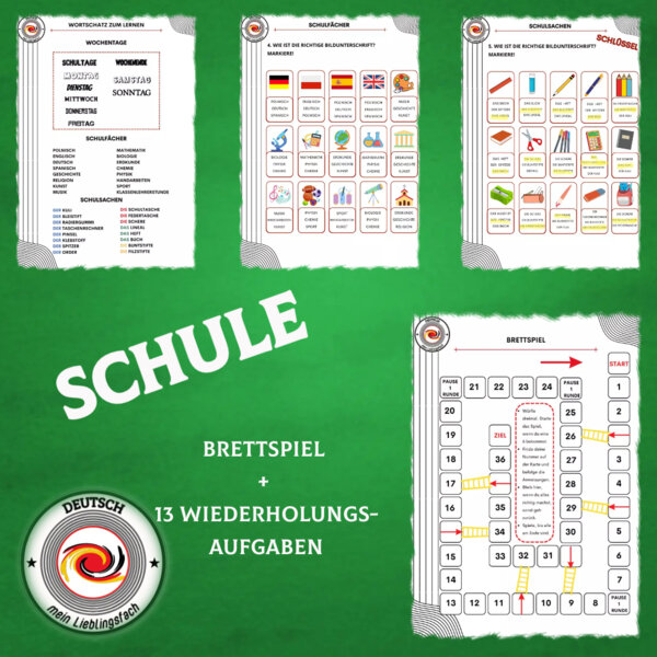 Schule - Wortschatzwiederholung