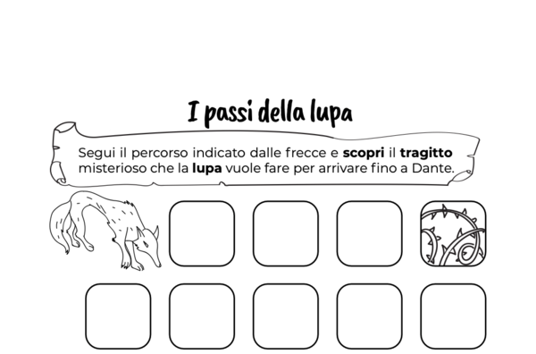 Attività "I passi della lupa", da "Dante da colorare. Inferno"