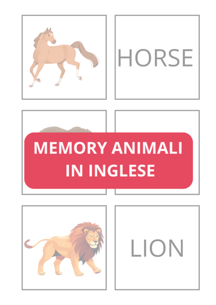MEMORY ANIMALI IN INGLESE