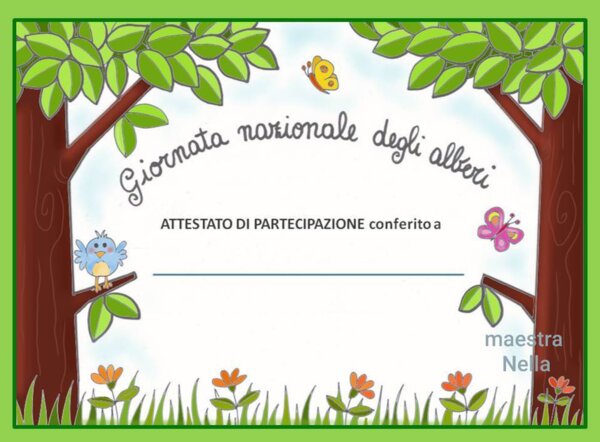 Attestato festa degli alberi