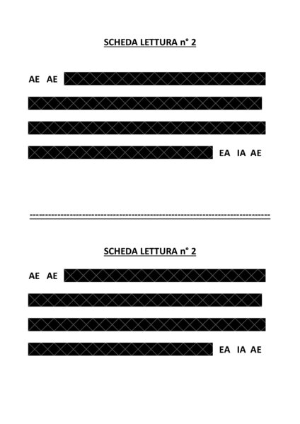 scheda lettura 2; le vocali A,E,I