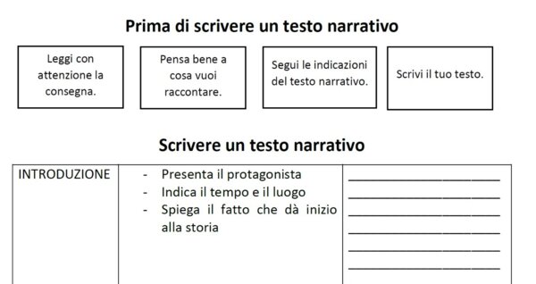 Schema per testo narrativo