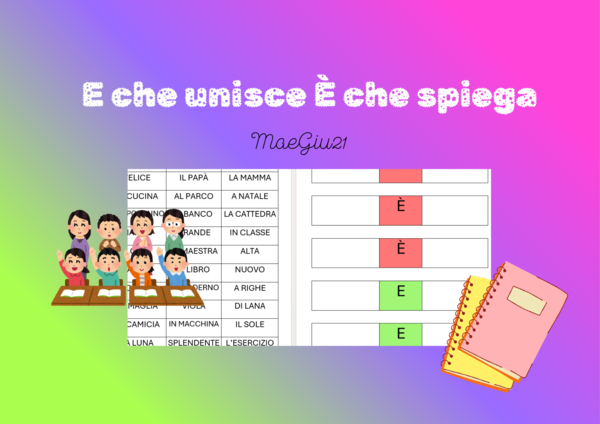 E che unisce È che spiega