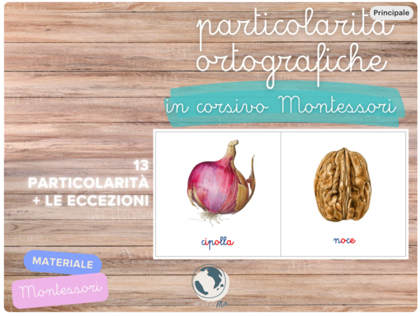 Particolarità ortografiche - materiale Montessori