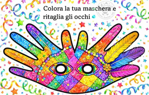 Maschera carnevale da colorare